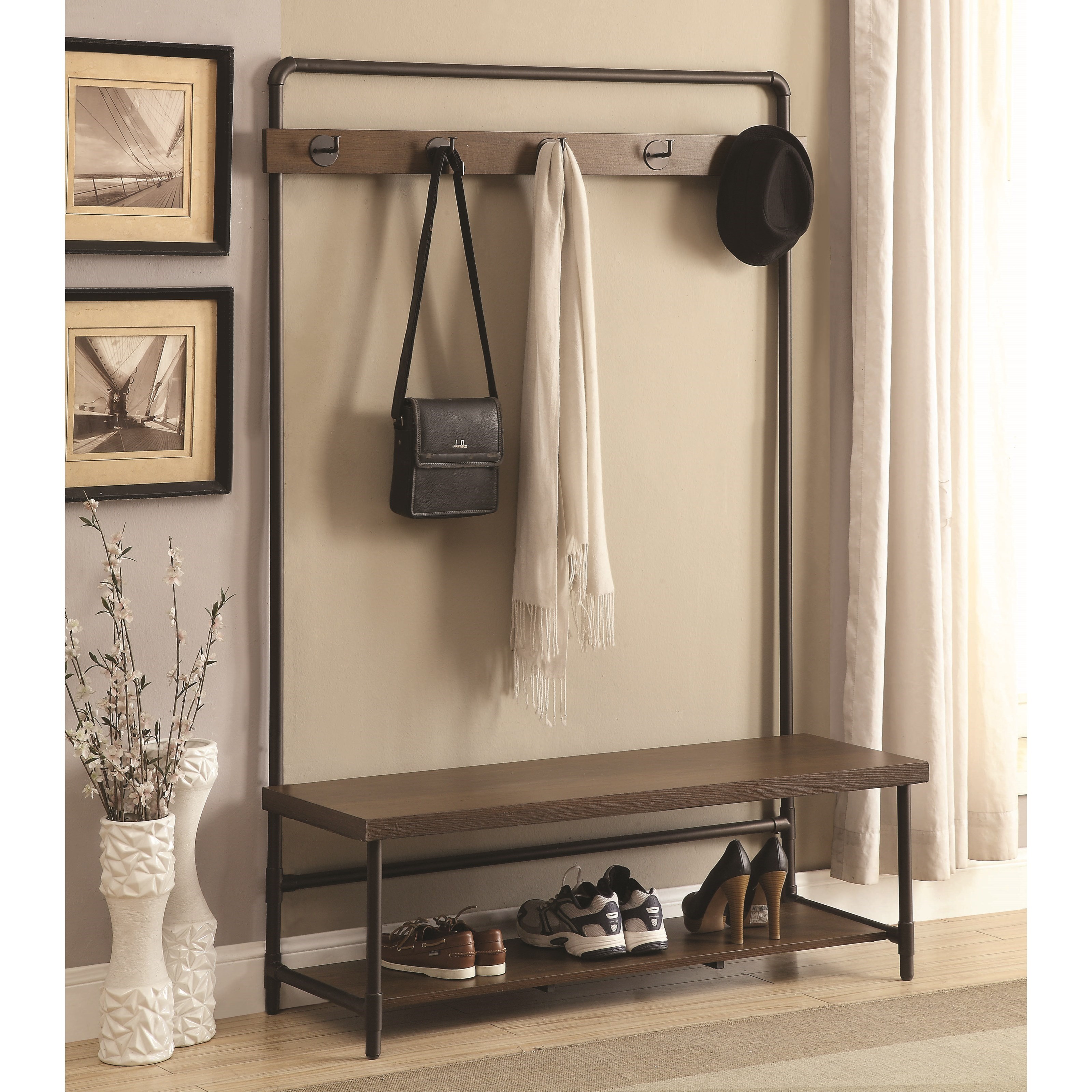 Coaster Coat Racks 902921 Industrial Hall Tree Value City